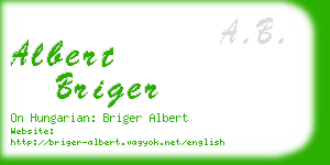 albert briger business card